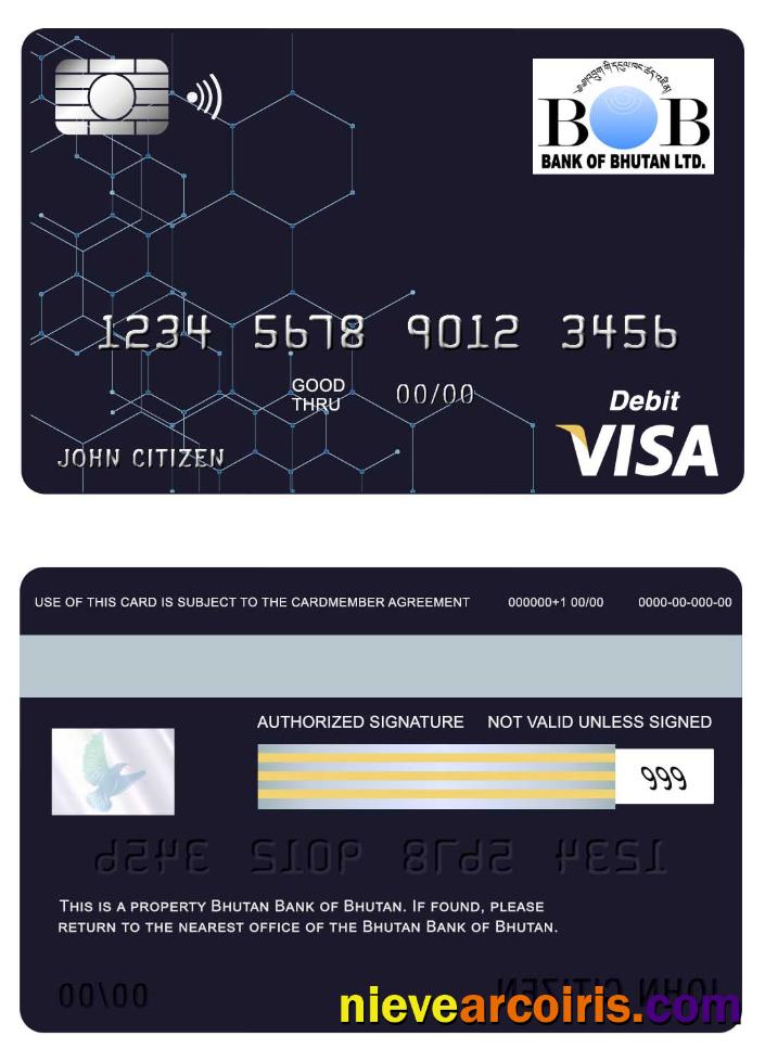 Bhutan Bank of Bhutan visa card